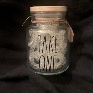 Rae Dunn hair tie jar